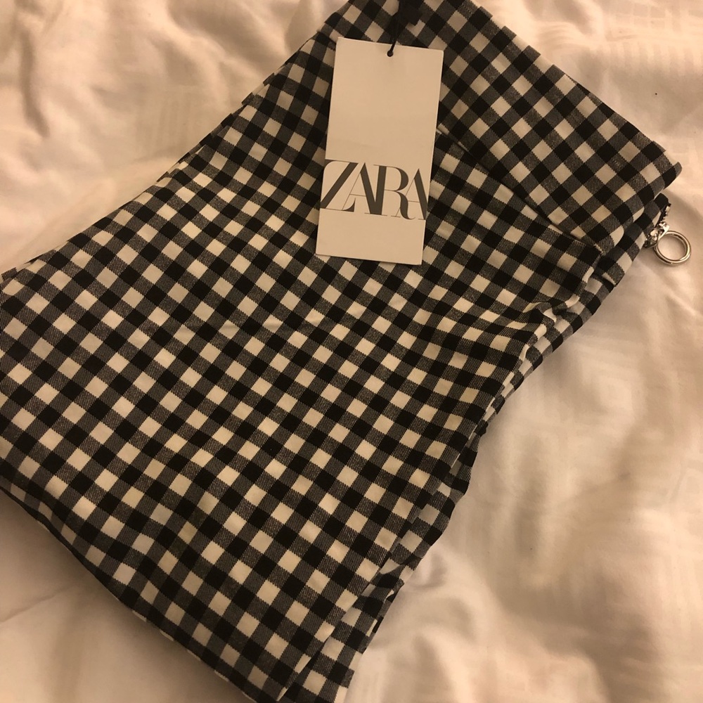 Zara Black and White Checker Pants